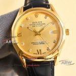 AAA replica Rolex Datejust gold face Citizen 8215 automatic mechanical watch 